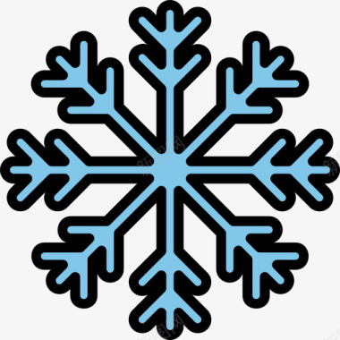 雪花冬季自然10线形颜色图标图标