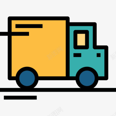 送货车电子商务49线性颜色图标图标