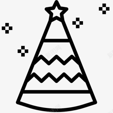 圣诞帽派对帽圣诞装饰图标图标