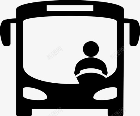 公共标识红公共汽车陆运客运图标图标