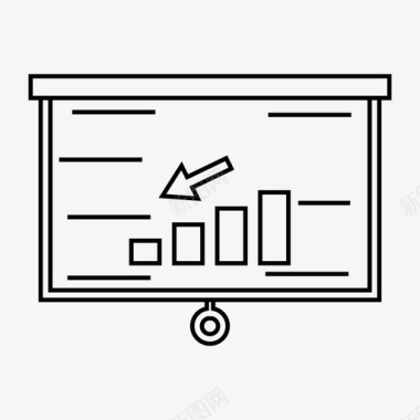 办公室助理幻灯片演示图表向下图标图标