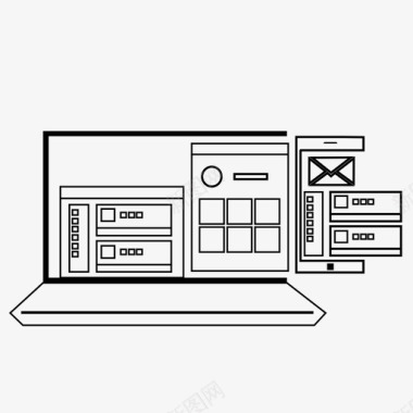 电脑和媒体多设备联网电子邮件笔记本电脑图标图标