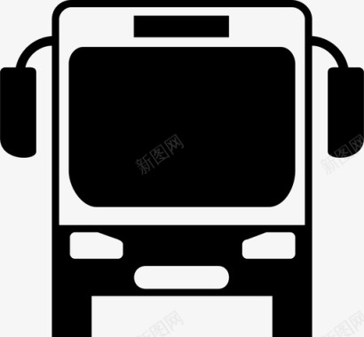 公共标识红公共汽车陆运客运图标图标