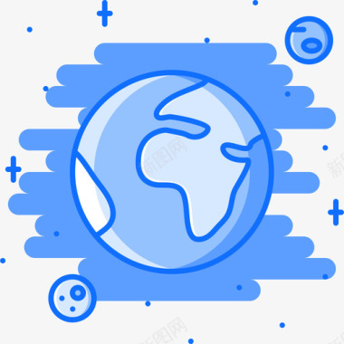 地球太空70蓝色图标图标