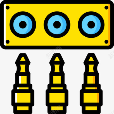 水晶头插孔插孔连接器连接器电缆4黄色图标图标