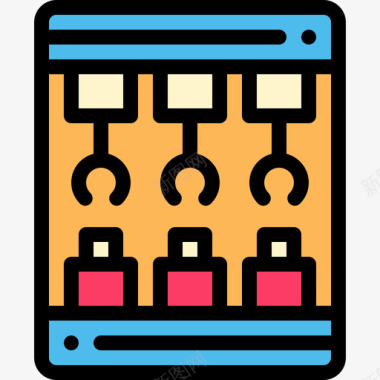输送机输送机工程5线性颜色图标图标