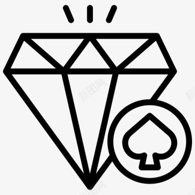 钻石宝石赌场元素线图标图标