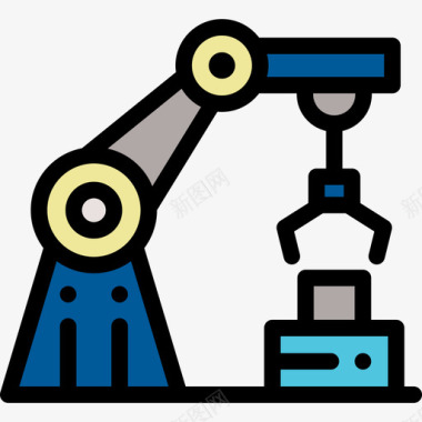愤青手臂机械手臂工程6线颜色图标图标