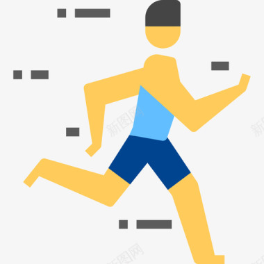 跑步者生活方式5平坦图标图标