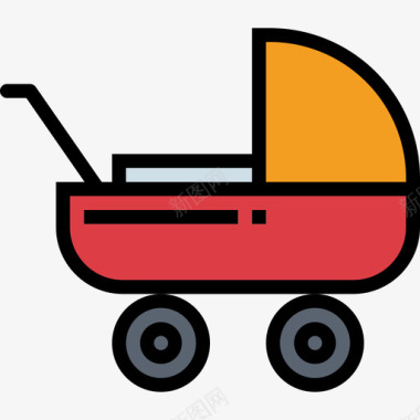婴儿玩具婴儿车玩具26线性颜色图标图标