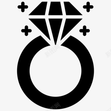 钻戒宝石戒指珠宝戒指图标图标