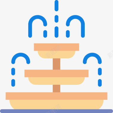 喷泉效果喷泉39号楼平的图标图标