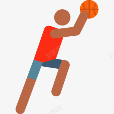 创意篮球运动员篮球运动员篮球人体象形图颜色图标图标