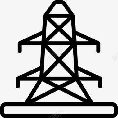 防御塔电力与能源9号直线塔图标图标