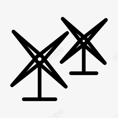风力涡轮机发电机风车图标图标