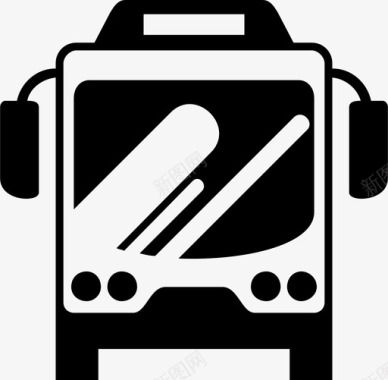 公共标识红公共汽车陆运客运图标图标