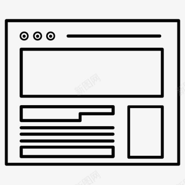 单线用户界面网页网站图标图标