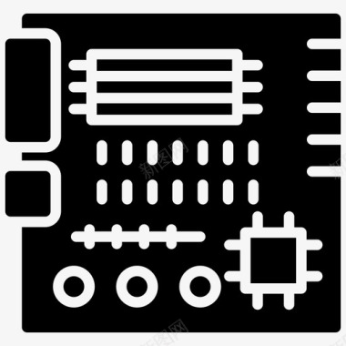 电路微处理器电路板计算机处理器图标图标
