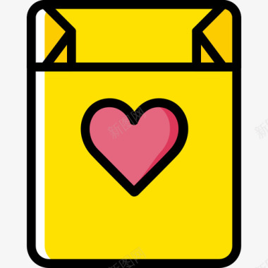 购物袋浪漫生活10黄色图标图标