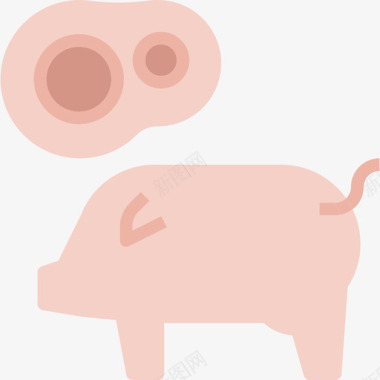 猪肉猪肉健康8扁平图标图标