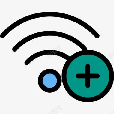 WIFI标贴Wifi网络30线性彩色图标图标