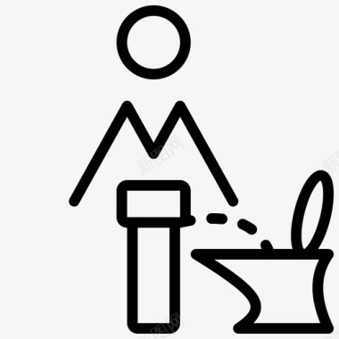 男用小便器浴室男式图标图标
