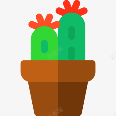 仙人掌室内植物4平坦图标图标
