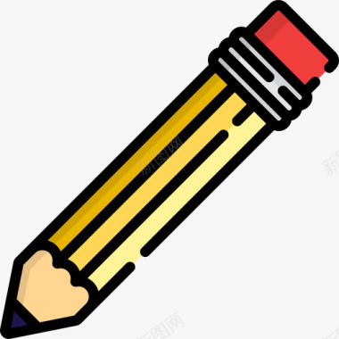 铅笔绘画工具6线颜色图标图标