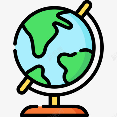 地球小树地球仪导航地图2线性颜色图标图标