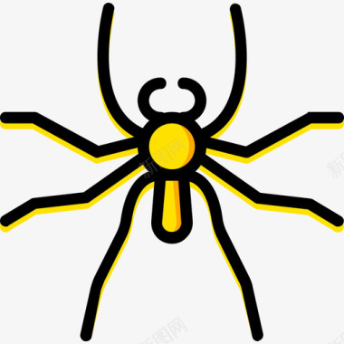 蜘蛛虫子4黄色图标图标