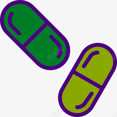 线性装饰药物药物3线性颜色图标图标