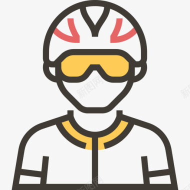 自行车手自行车元素黄色阴影图标图标
