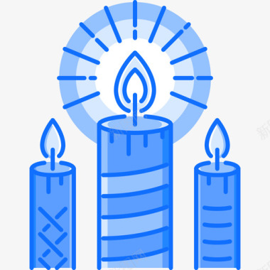 蜡烛圣诞110蓝色图标图标