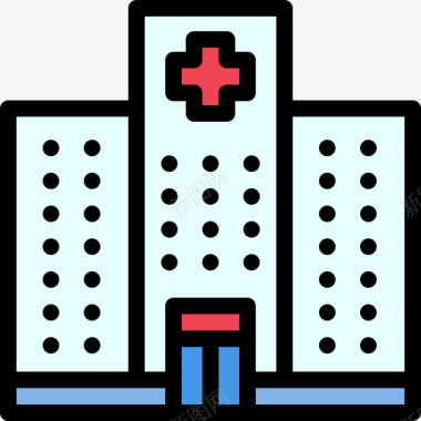 医院城市建筑2线性颜色图标图标