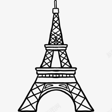 埃菲尔铁塔世界纪念碑2黑色图标图标