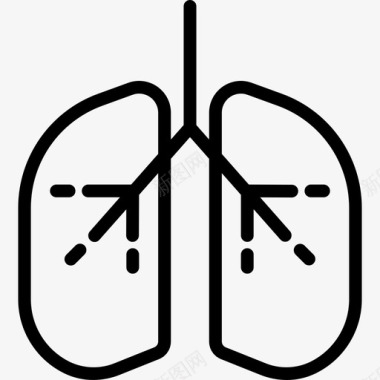 肺癌肺肺医疗保健9线性图标图标