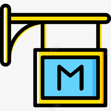 高铁地铁地铁城市景观4黄色图标图标