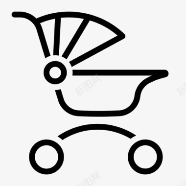 婴儿推车婴儿车马车推车图标图标
