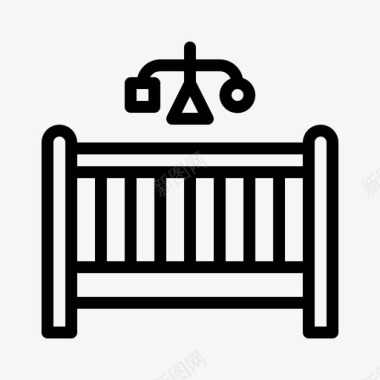 婴儿床床孩子图标图标