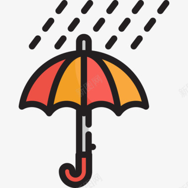 天气雨伞51号天气线形颜色图标图标