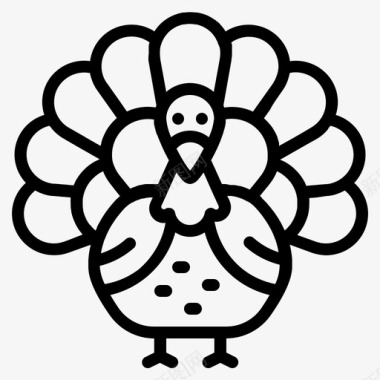 感恩节火鸡动物鸟图标图标