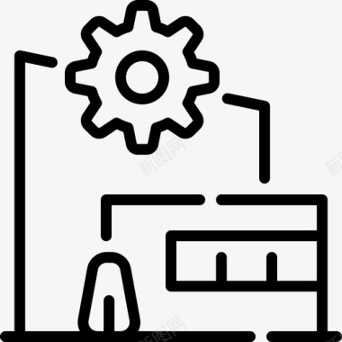 制造制造厂制造5线性图标图标