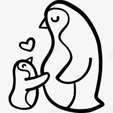 企鹅母亲节11黑色图标图标