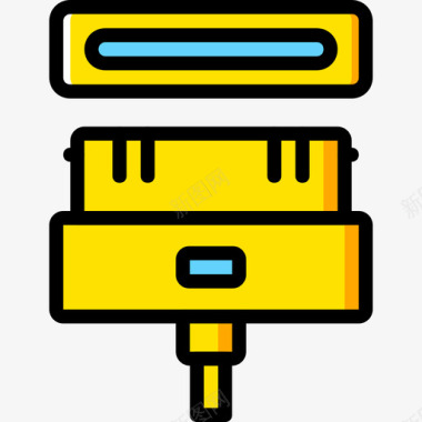黄色标示插头连接器电缆4黄色图标图标