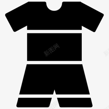运动T恤图案服装球员制服短裤图标图标