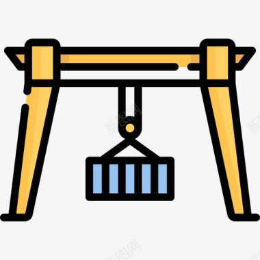 工业封面起重机工业31线性颜色图标图标