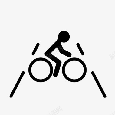 自行车道双车道自行车图标图标