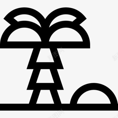 椰子树椰子树热带3线形图标图标