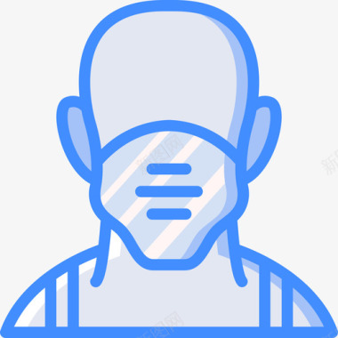 面罩健康与安全3蓝色图标图标