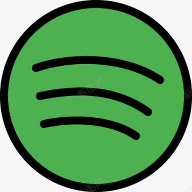 SpotifySpotify社交媒体图标3线性颜色图标